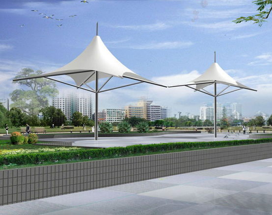 廣場中膜結(jié)構(gòu)景觀應(yīng)與多元素進行搭配設(shè)計