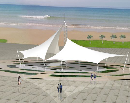 膜結(jié)構(gòu)景觀應(yīng)符合廣場的整體設(shè)計